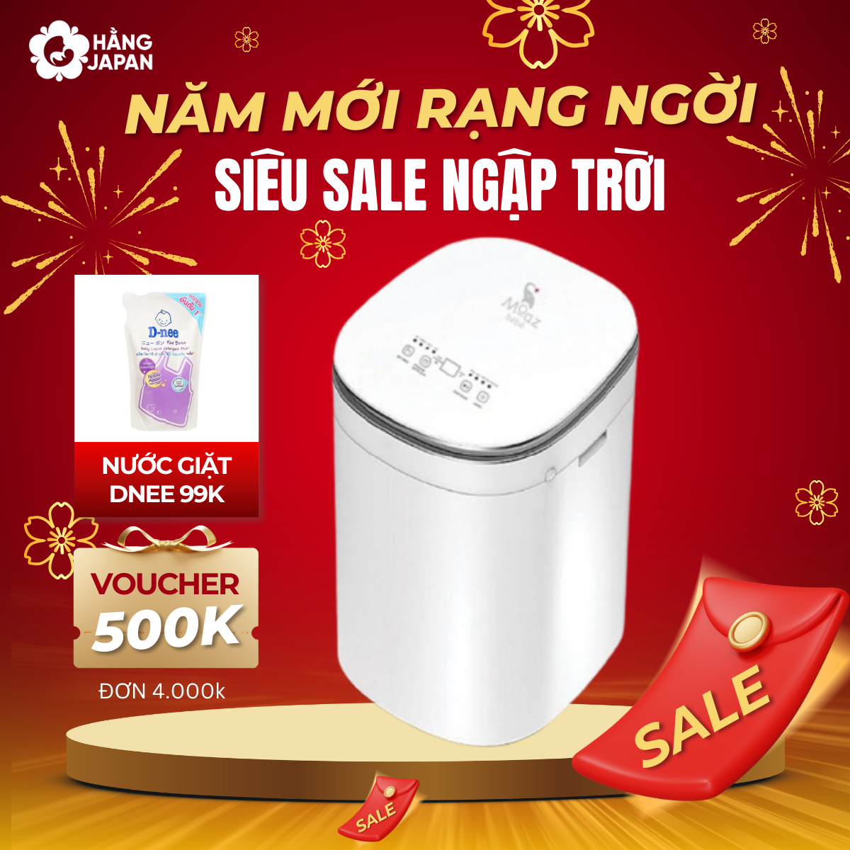 Máy Giặt Mini  Moaz Bébé Mb068 - Bảo Hành 12 tháng