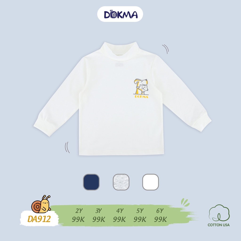 2-6Y Áo cổ 3 phân bé trai Dokma DA912
