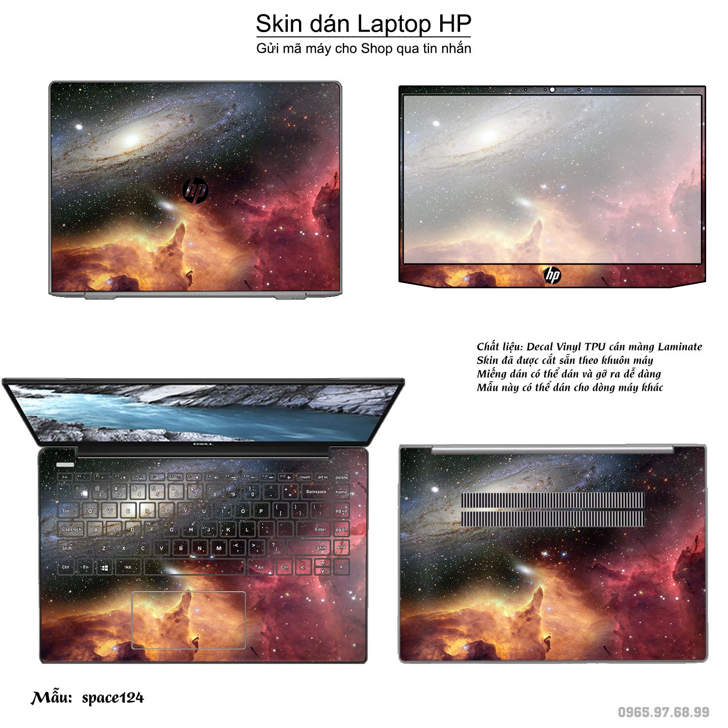 Decal Skin dán Laptop HP mẫu không gian