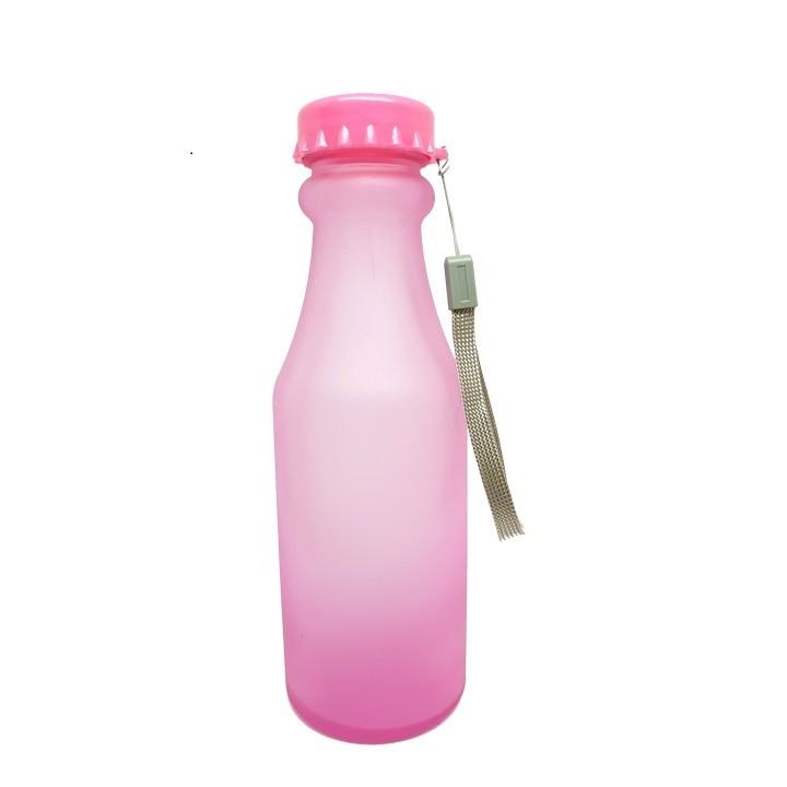 Bình Nước Thủy Tinh Dây Xách Nhúng Mờ 400ML