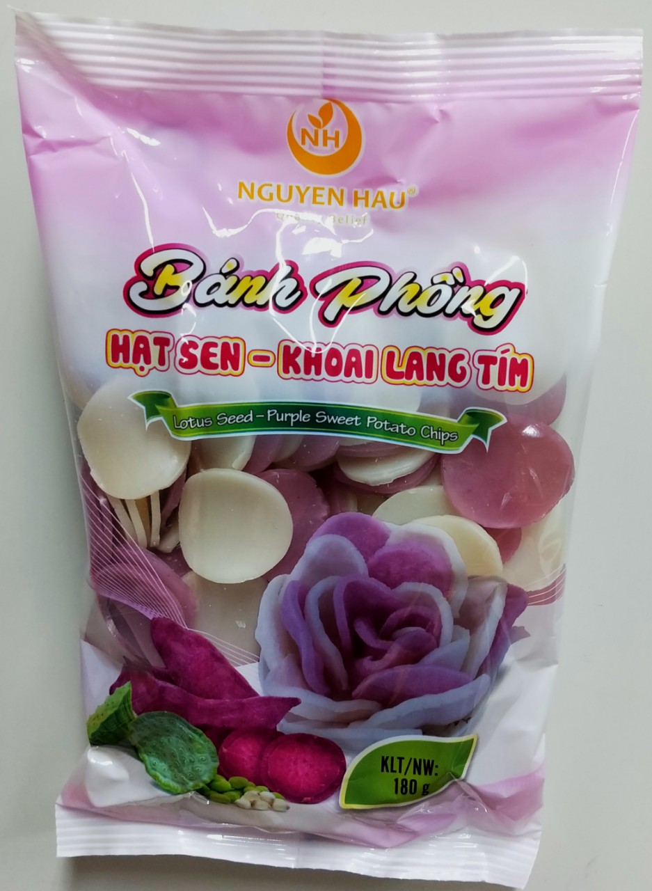 Bánh Phồng Tôm Hạt Sen - Khoai Lang Tím / 180g