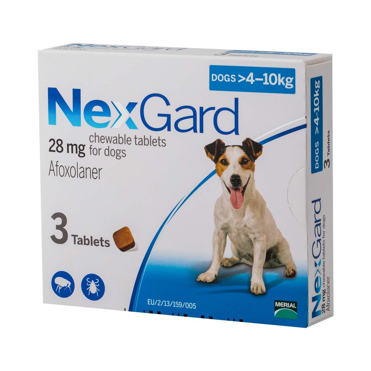 1 hộp NexGard 6 viên diệt ghẻ, viêm da, ve rận chó 4 - 10kg