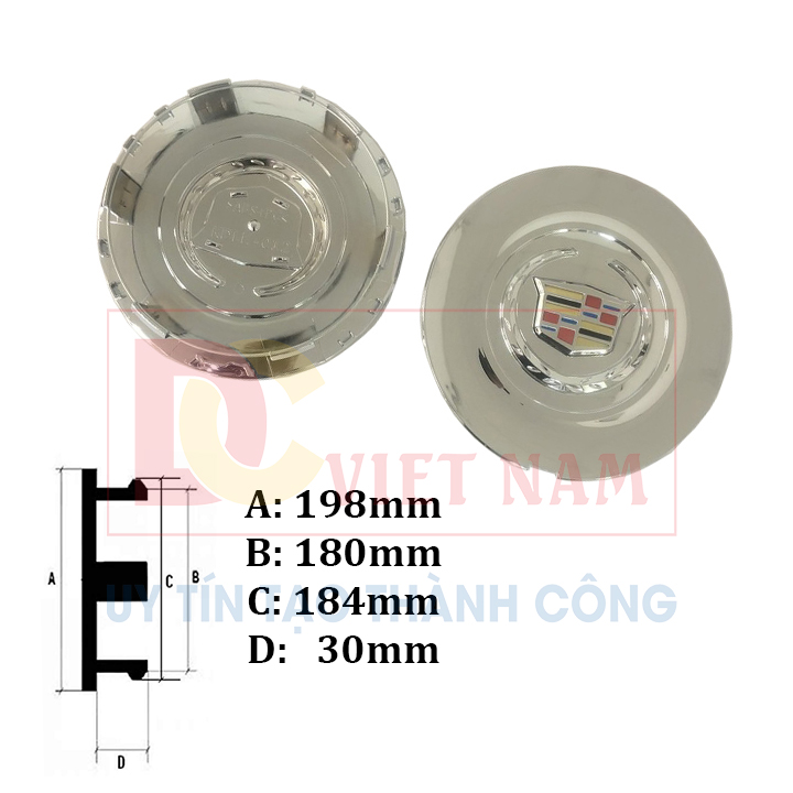 1 chiếc Logo chụp mâm, ốp lazang bánh xe ô tô Cadillac Escalade 2015-2019 MÃ KDLK-012