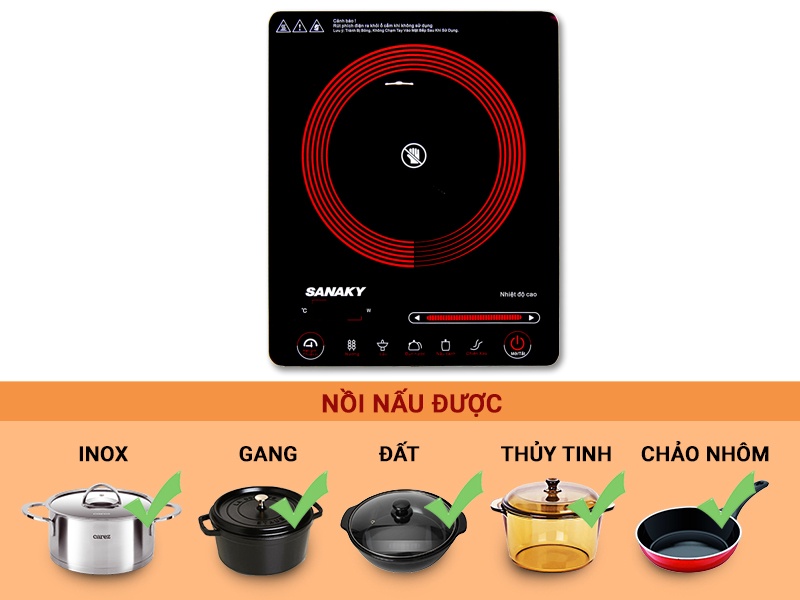 Bếp hồng ngoại Sanaky (Nhật Bản) SNK2102HG 2000W (Mới 100%, bảo hành chính hãng 12 tháng)