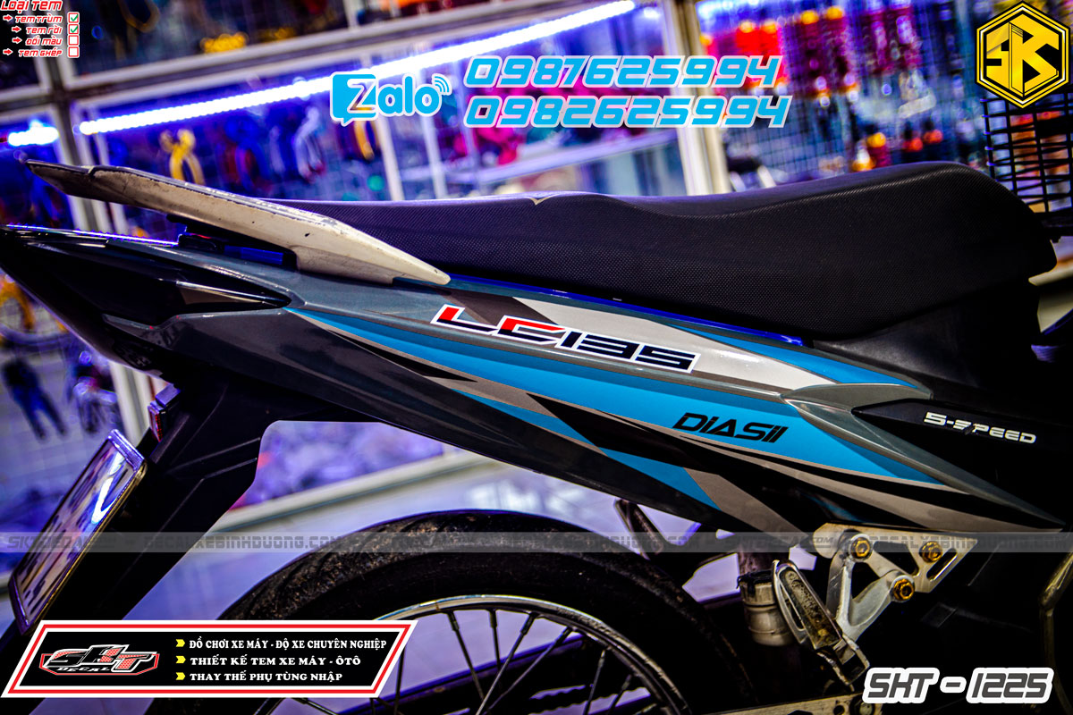tem trùm exciter 135 xanh xám lc