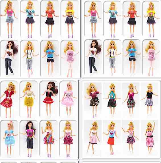 Quần áo búp bê - bộ 6 cái ngẫu nhiên