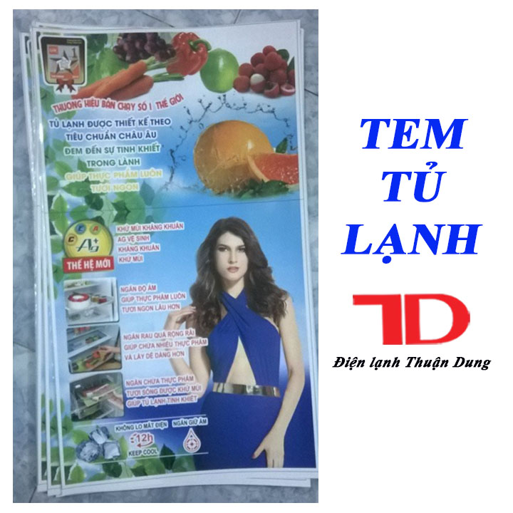 TEM DÁN TỦ LẠNH, TEM DÁN TỦ LẠNH VẬT TƯ ĐIỆN LẠNH THUẬN DUNG