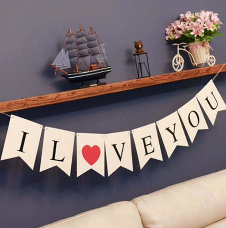 Dây treo trang trí chữ i love you, marry me