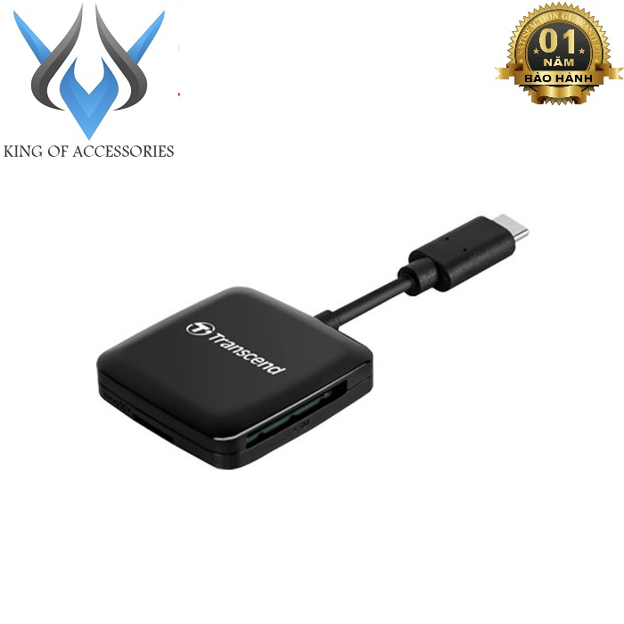 Đầu đọc thẻ nhớ TypeC Transcend TS-RDC3 Gen 1 - hỗ trợ khe microSD/SD (Đen) - Nhất Tín Computer
