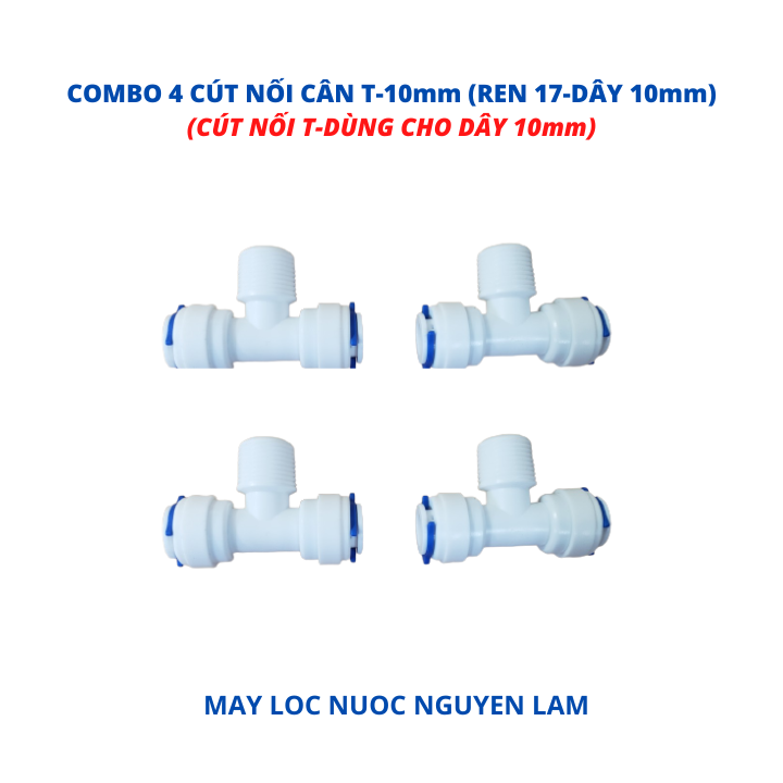 (HCM) Cút Nối T Cân F10 (Ren 17 Dây 10mm)