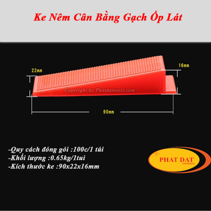 Túi 100 Ke Nêm Cân Bằng Gạch Ốp Lát (Ke Màu Đỏ-Ke Tái Sử Dụng)