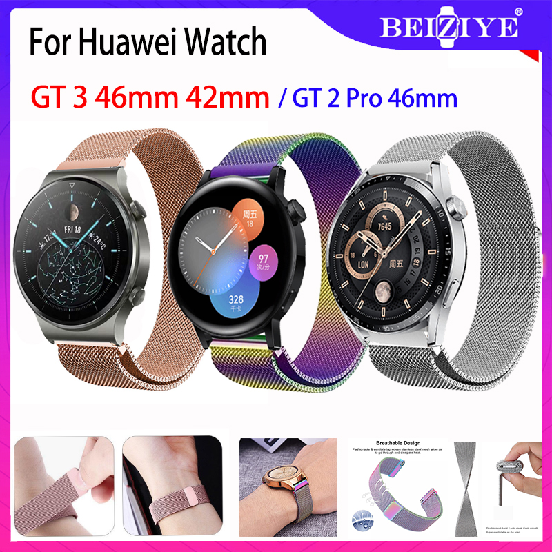Milanese Loop Strap cho Huawei Watch GT 3 42mm 46mm Thép không gỉ Watchband Band Bracelet cho Huawei Watch GT 2 Pro 46mm