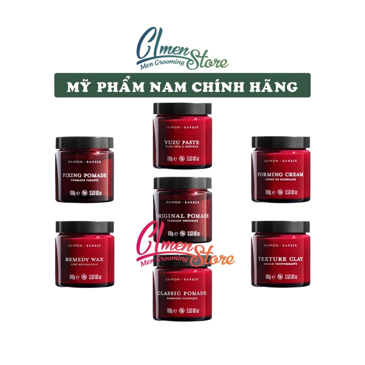 [FULL LINE] Sáp vuốt tóc Daimon Barber (Clay - Cream - Wax - Paste - Pomade)