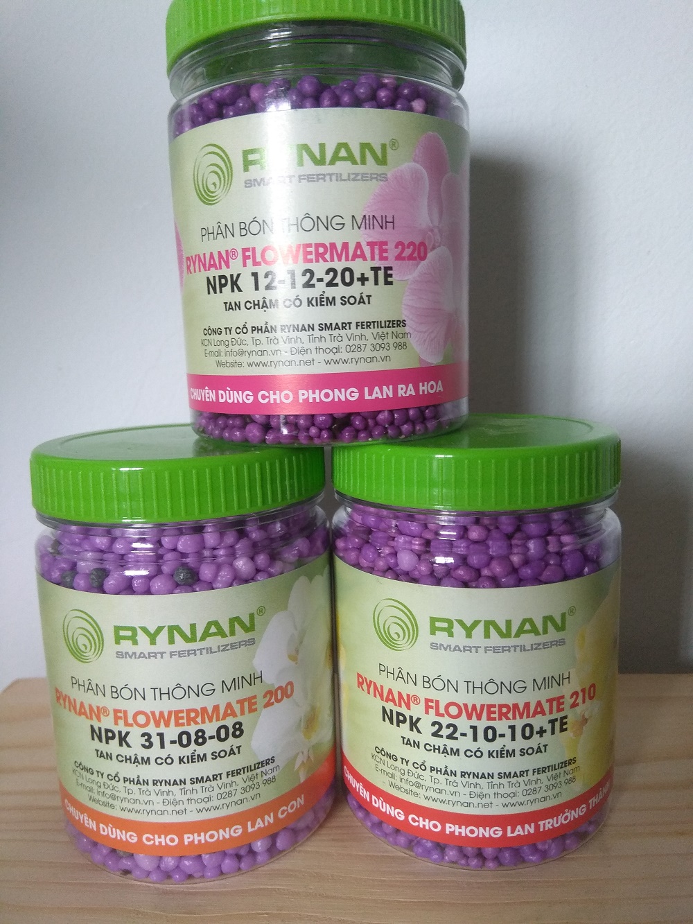 [HCM]Combo 3 loại phân  thông minh RYNAN 200-210-220 chuyên dùng cho hoa lan - chai 150 gram