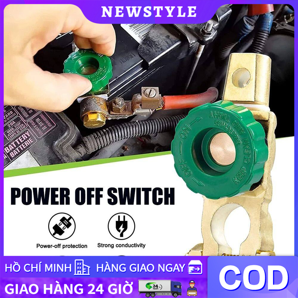 Sản phẩm mới】Công Tắc Ngắt Kết Nối Pin Ô Tô Cọc tắt, ngắt kết nối bình ắc quy ô tô bằng hợp kim thép mạ đồng chất lượng.