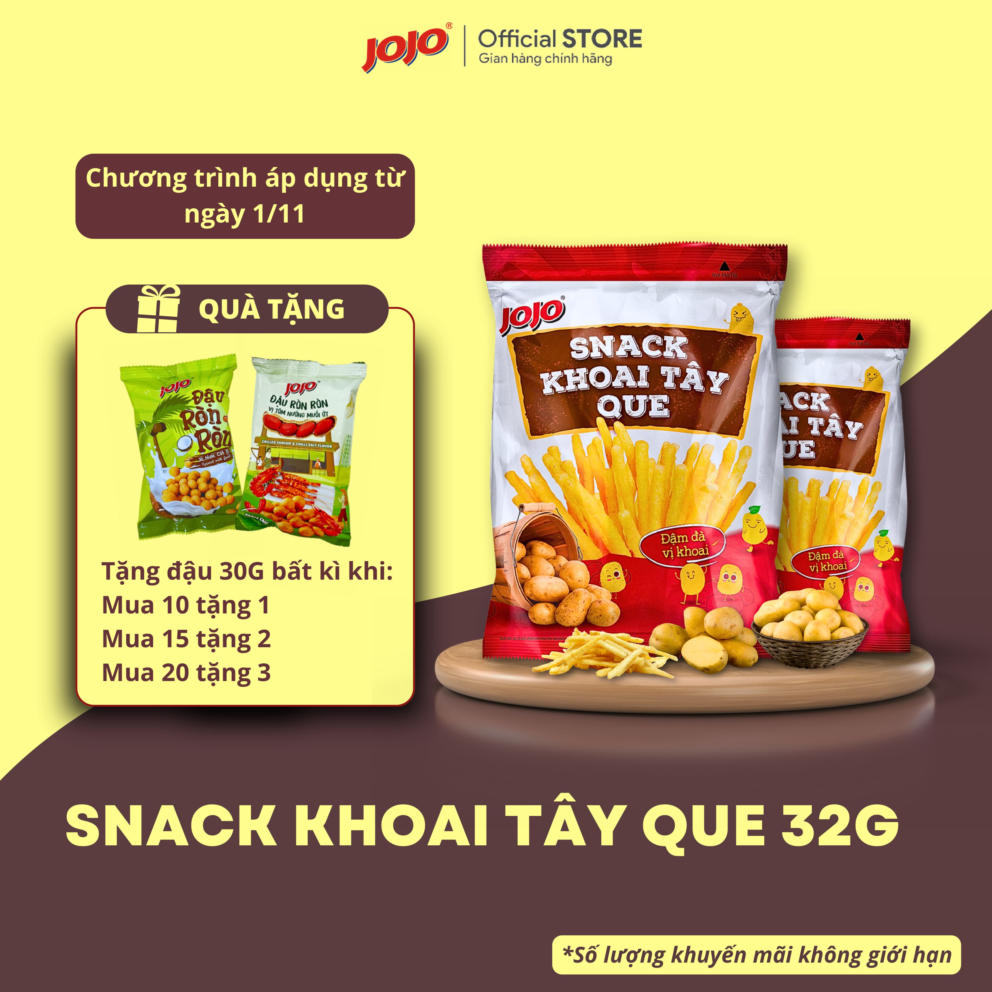 Snack JOJO Khoai Tây Que Loại 32G (Tặng gói đậu Hà Lan loại 30G)