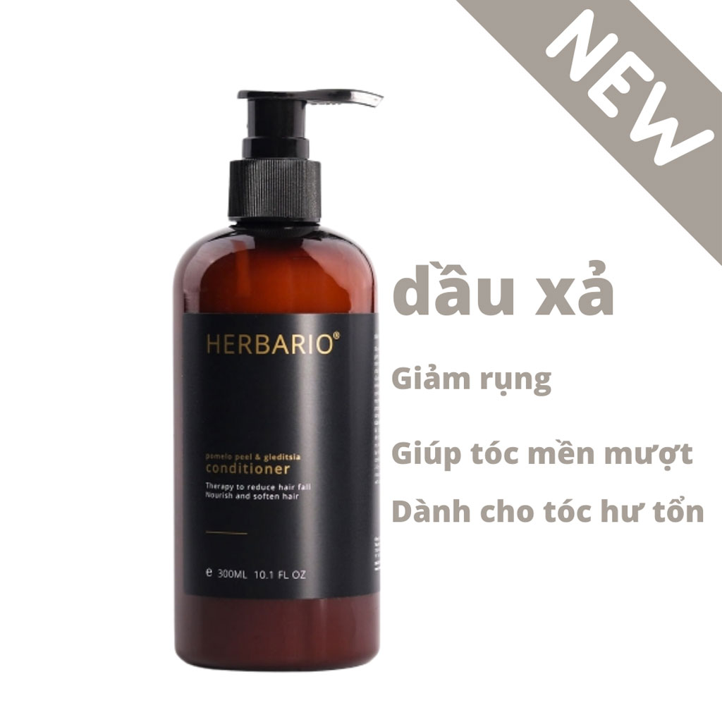[HCM]Dầu xả Vỏ bưởi và Bồ kết Herbario 300ml mượt tóc chắc khỏe