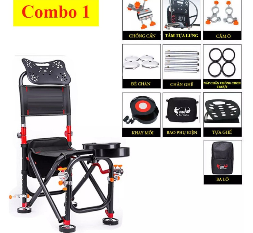 Ghế câu cá địa hình, ghế câu đài có thể xếp gọn cao cấp cao cấp, ghế ngồi câu cá ghế dã ngoại - sanami fishing store