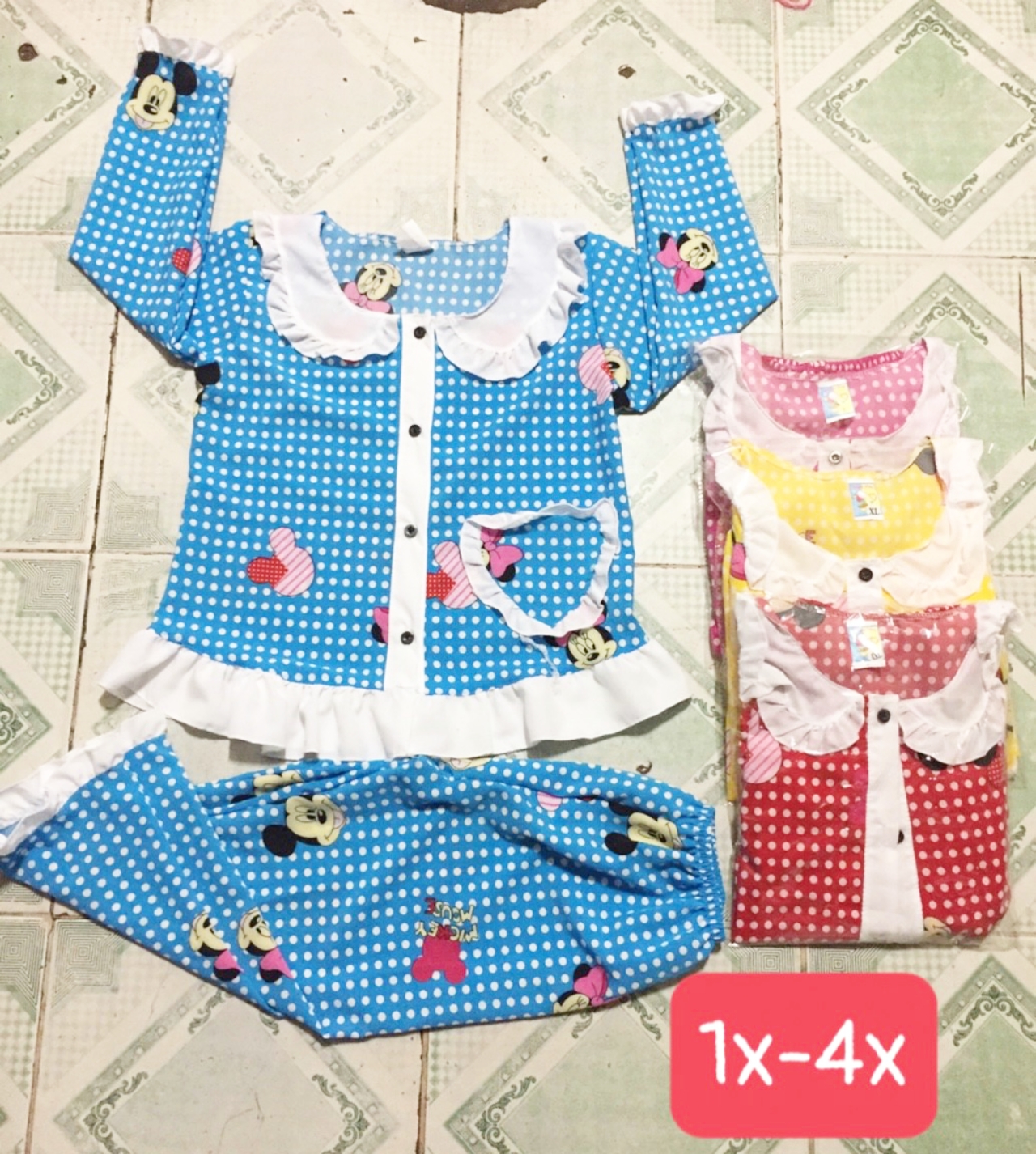 [HCM]Đồ Bộ Pijama Lụa Bé Gái Quần Dài - M60