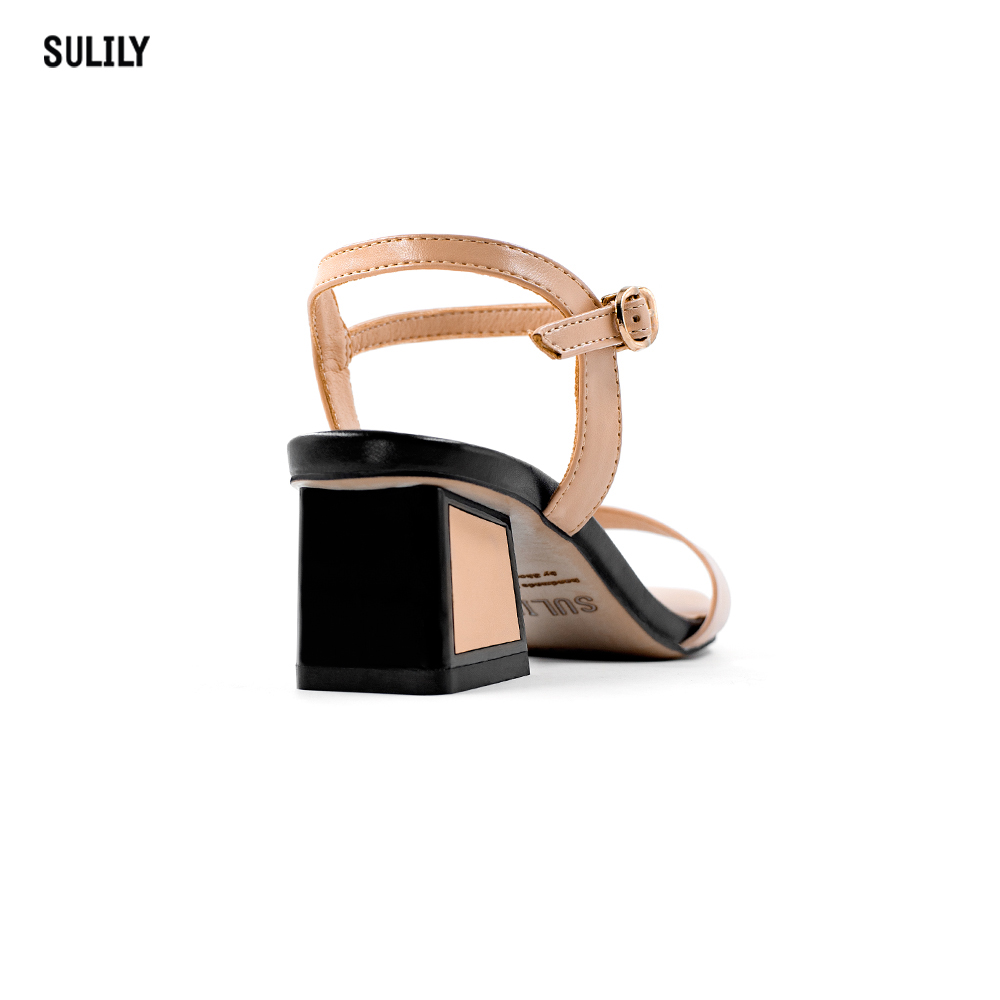 Giày Sandal Gót Vuông Sulily SGV1-II20KEMDAM