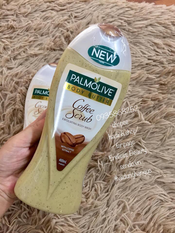 Sữa tắm tẩy da chết Palmolive coconut/coffee scrub 400ml