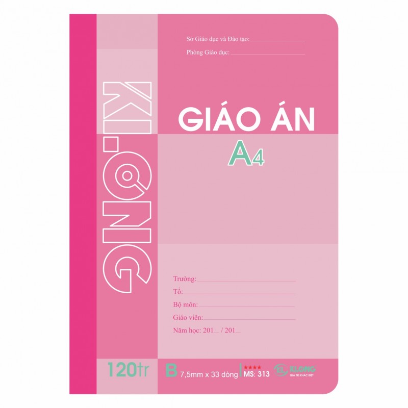 Sổ giáo án A4 - 120 trang KLONG Ms 313