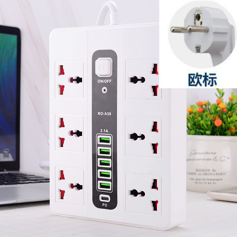 COD Ổ điện đa chức năng thông minh - ổ cắm điện chống giật, cổng TYPE C thế hệ mới và USB 5V sạc nhanh dây dài 2m