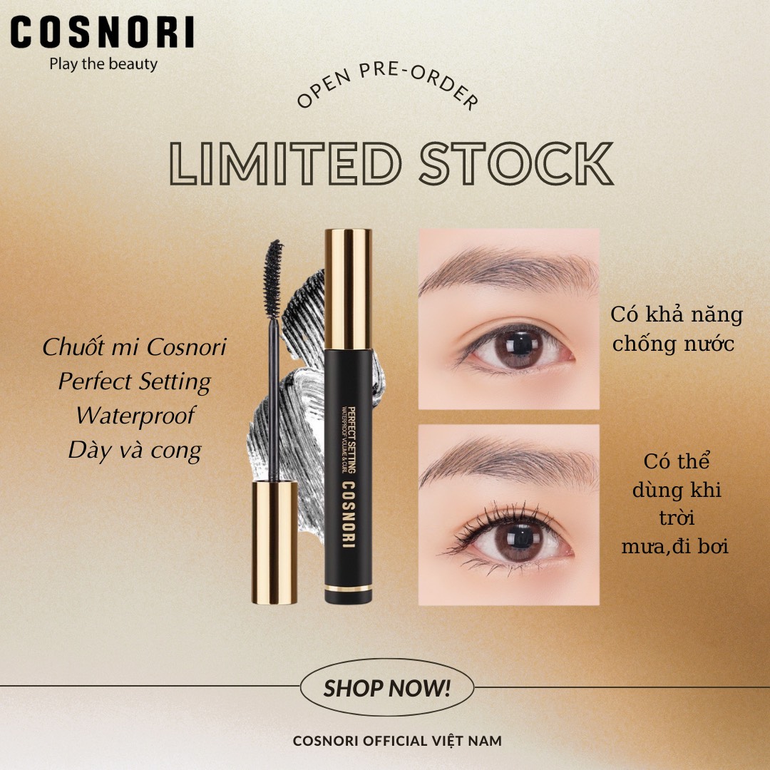[HCM]Chuốt mi Cosnori Perfect Setting Mascara Waterproof Volume&Curl 7ml