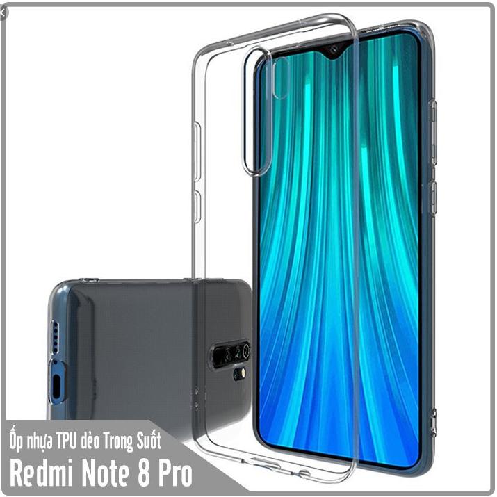 Ốp lưng Xiaomi Redmi Note 8 Pro Silicon TPU dẻo - Trong Suốt