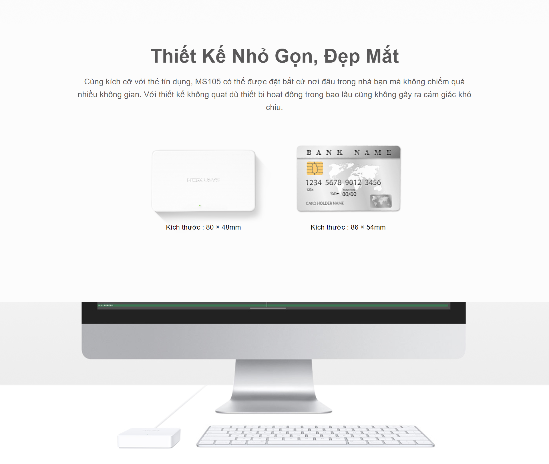 Bộ Chia Tín Hiệu Để Bàn Mercusys MS105 5 Cổng Switch Port 10/100Mbps