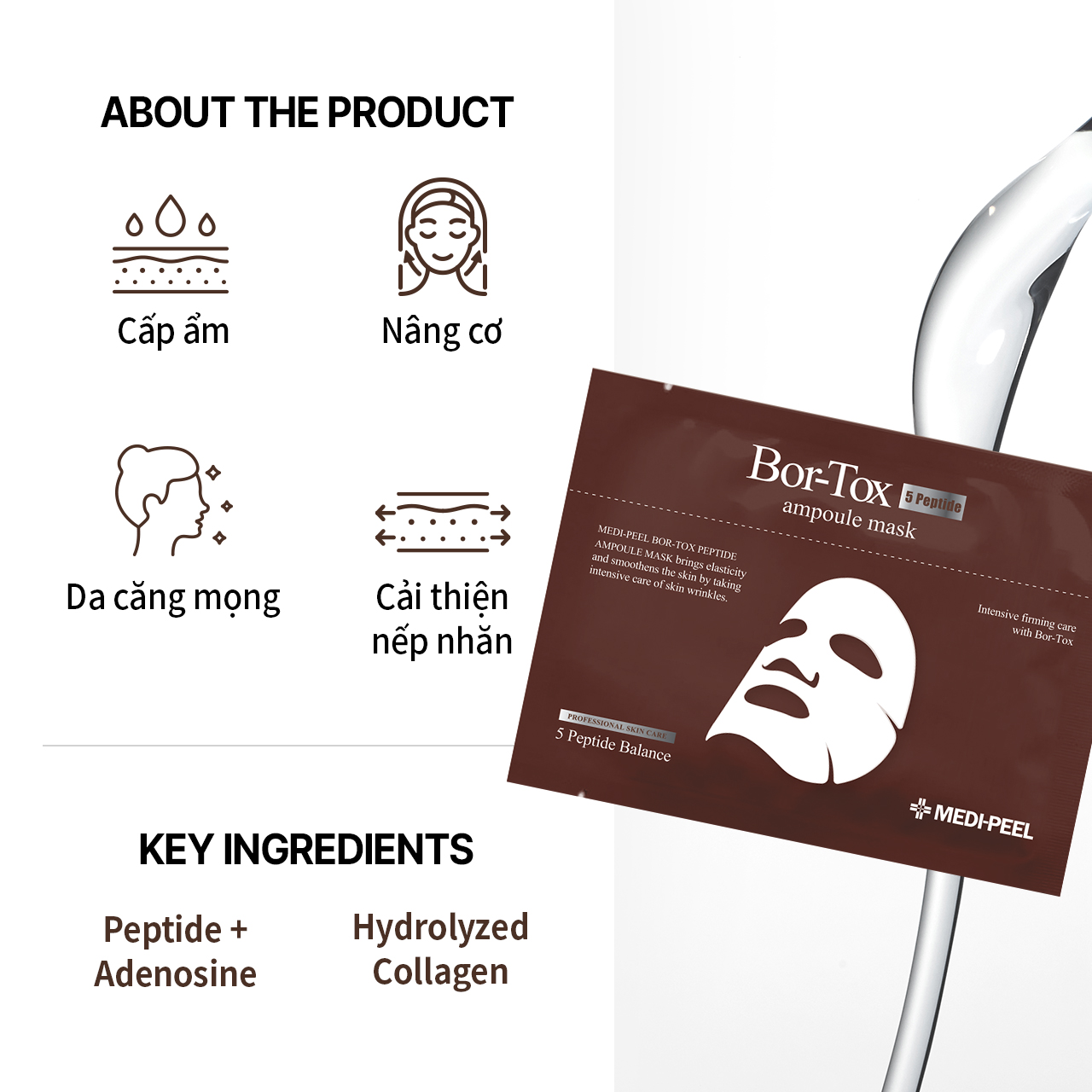 [MEDIPEEL Official] Mặt Nạ Tinh Chất BOR-TOX PEPTIDE AMPOULE MASK_30ml*10ea
