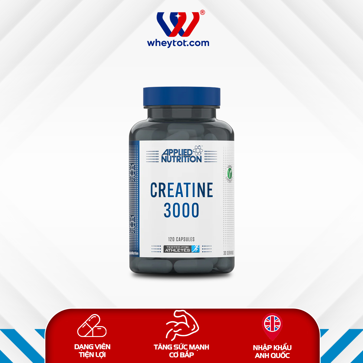 Applied Nutrition Creatine 3000 120 Viên (30 Servings)