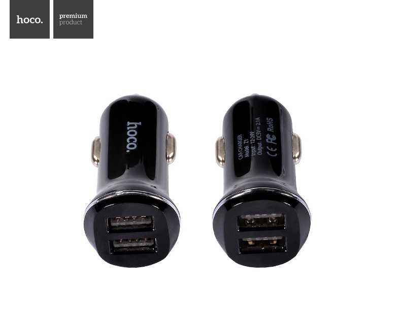 Cốc Sạc xe hơi HOCO Z1 2 cổng USB (nhiều màu)