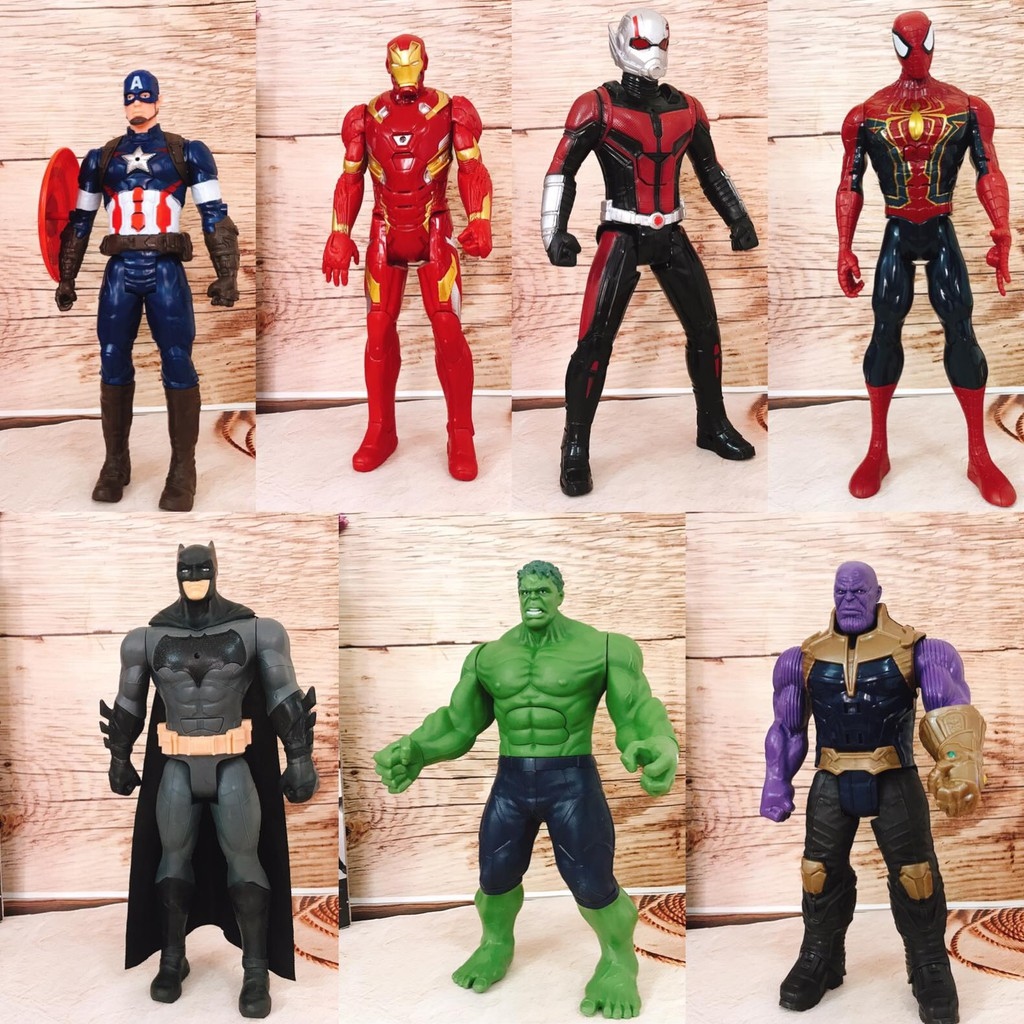 Đồ chơi mô hình biệt đội siêu anh hùng The Avengers nhựa đặc 30cm có nhạc phát sáng và cử động khớp