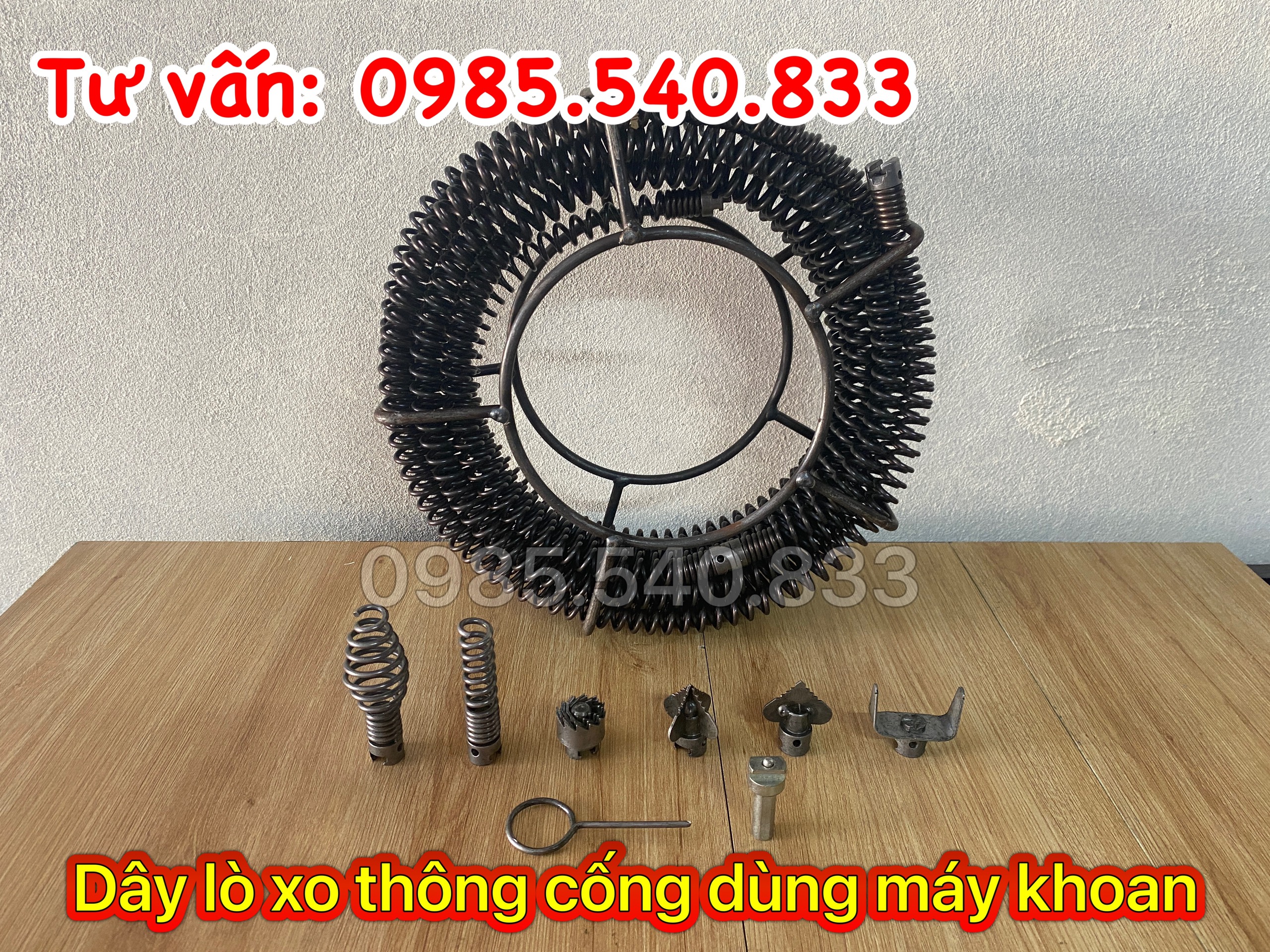 Dây thông cống dùng cho máy khoan dài 3M ( 3M + 6 đầu thông + kết nối máy khoan....)