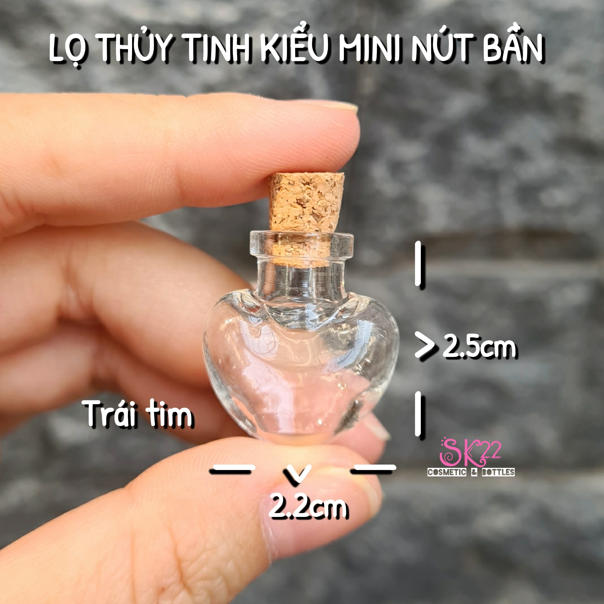 🧡Set 5 LỌ THỦY TINH KIỂU MINI NÚT BẦN🟠