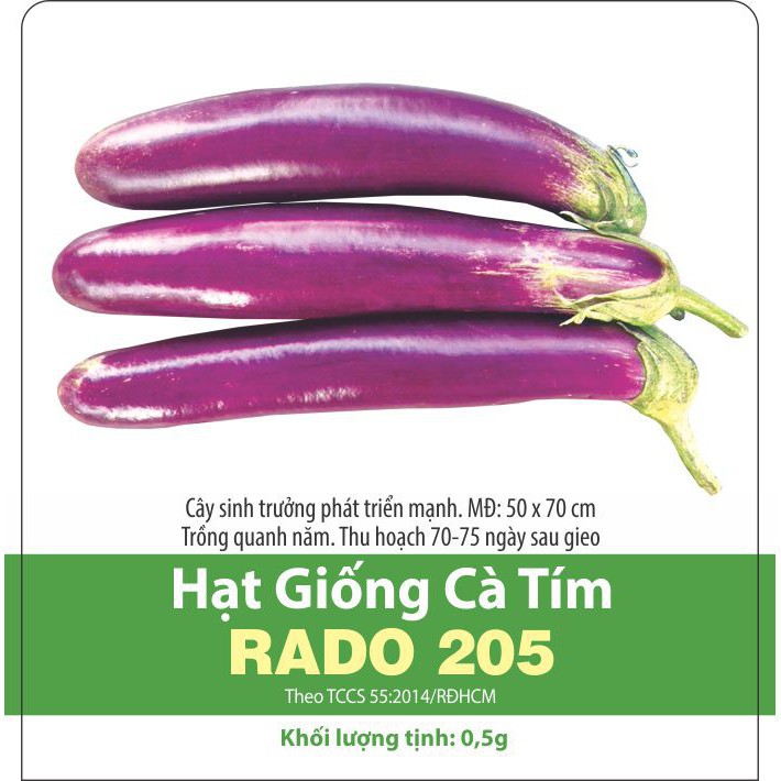 Hạt Giống Cà Tím Rạng Đông 2.5Gram