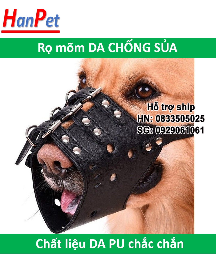 Hanpet - Rọ mõm chó (nhiều phân loại) dùng để rọ cho chó từ 2kg đến 60kg chất liệu bằng rọ inox hoặc rọ da lẫn rọ mõm nhựa