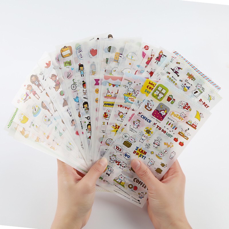 Combo 6 tấm Sticker Hoạt Hình nhiều mẫu