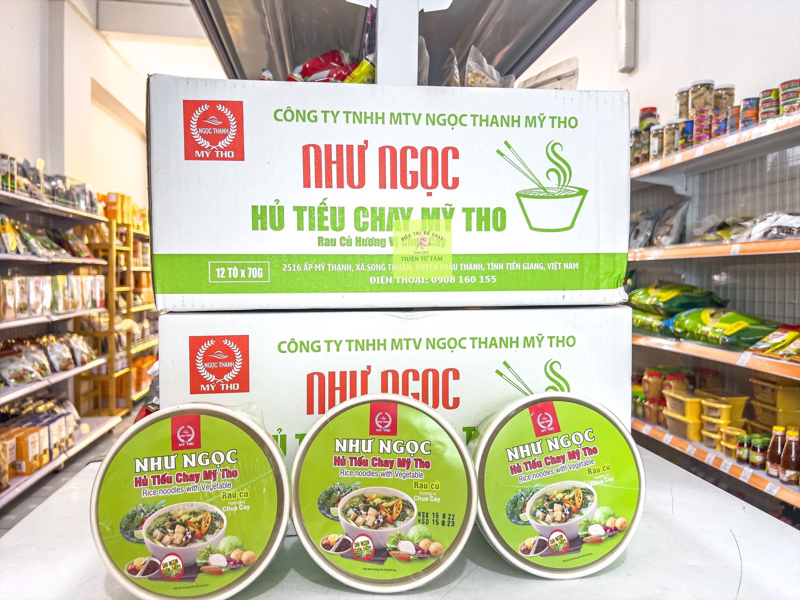 Hủ tiếu rau củ chay mỹ tho hương vị chua cay đậm đà thùng 12 tô tiện lợi