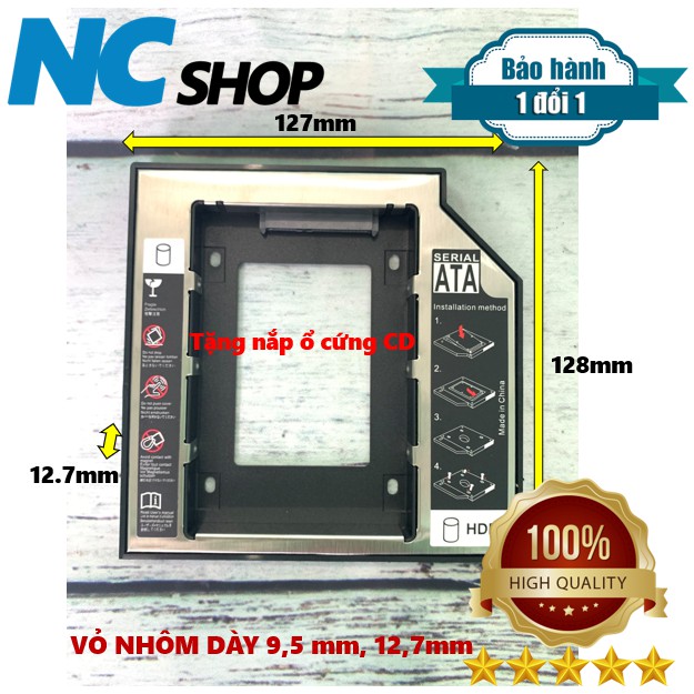 Caddy bay cd,dvd into ổ hard ssd and hdd-size: 9.5mm and 12.7mm-tray shipping replacement dvd drive into ổ hard