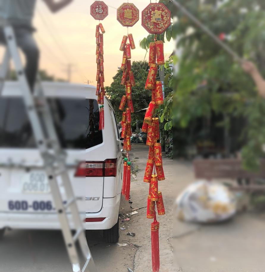 Dây pháo giả trang trí tết Size lớn 802