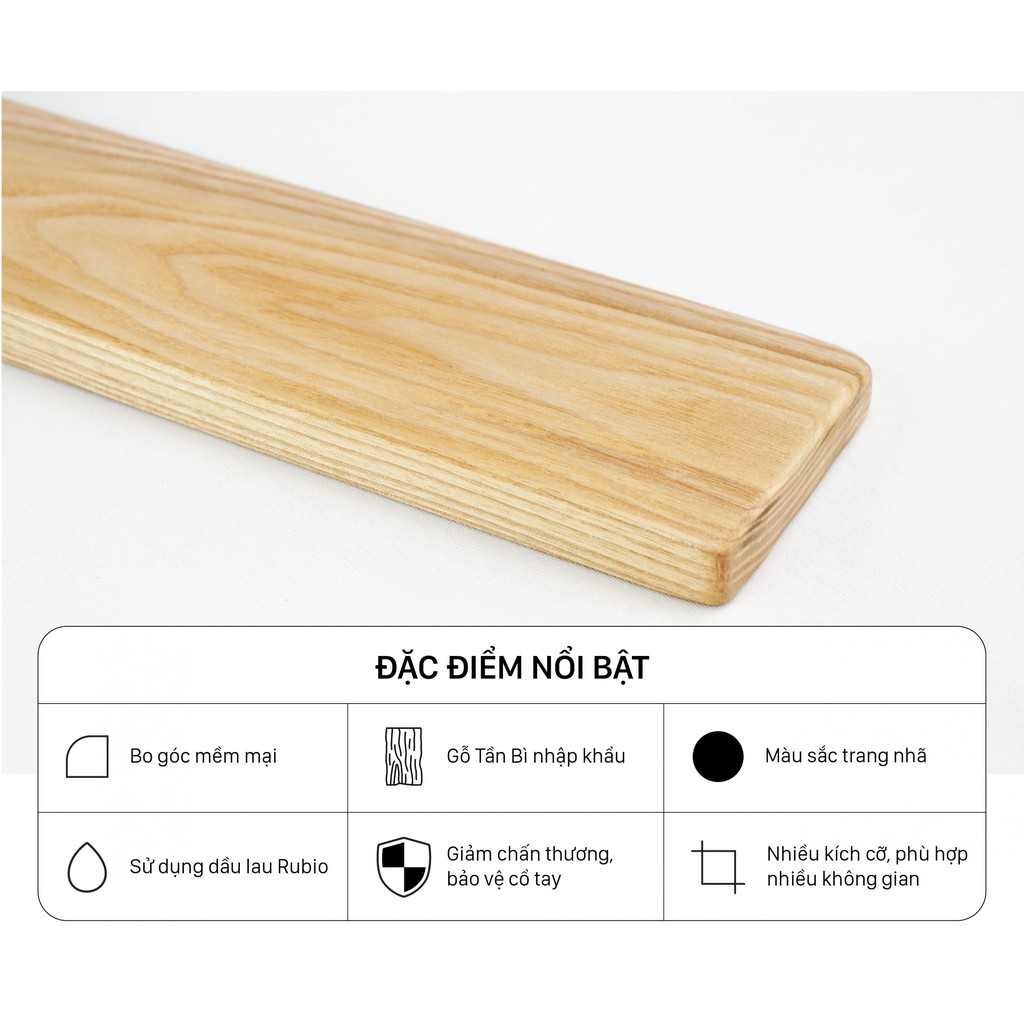 Kê tay gỗ Tần Bì HyperWork cao cấp cho bàn phím cơ