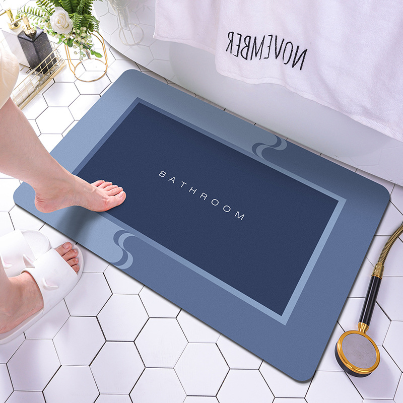 Thảm lau chân silicon / vải siêu thấm nước hình chữ nhật cao cấp 40x60cm