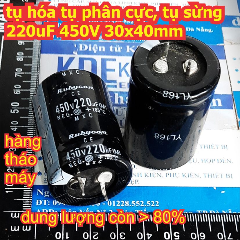 3 con tụ hóa tụ phân cực, tụ sừng 220uF 450V  kde1830