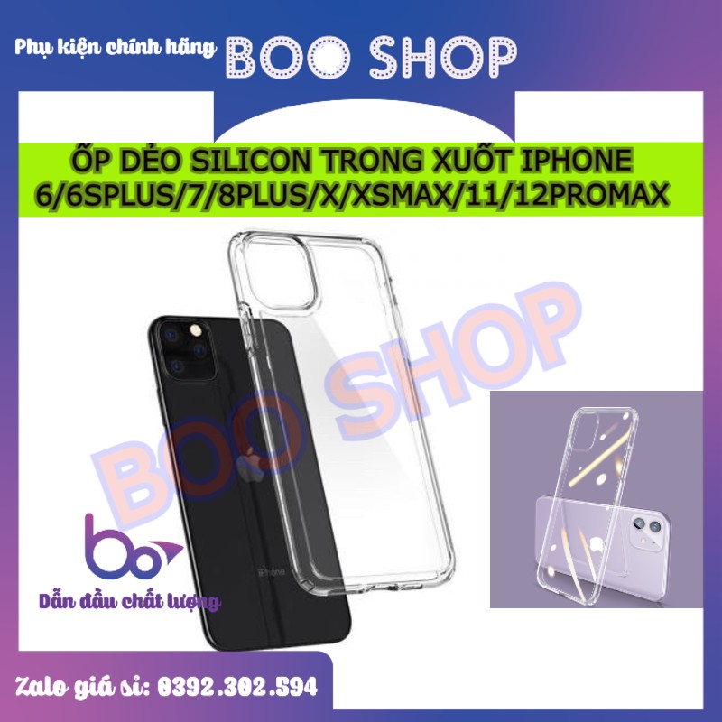 ỐP DẺO SILICON TRONG XUỐT IPHONE