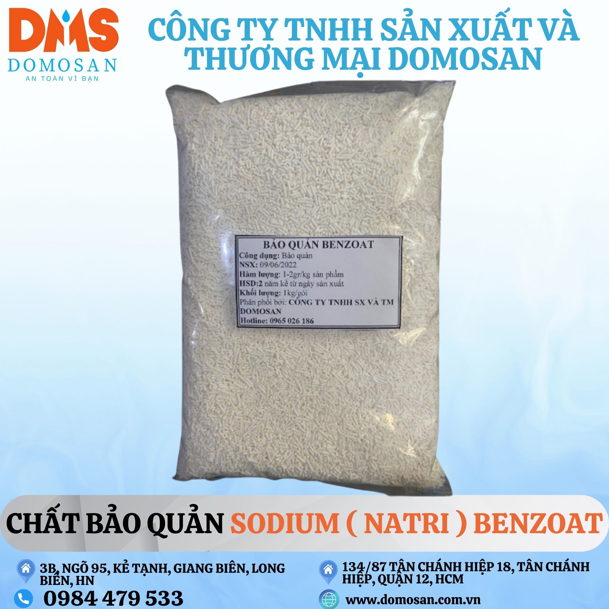 1kg chất bảo quản Natri benzoat hạt
