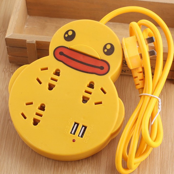 Ổ cắm điện hình vịt có chân cắm usb tiện dụng, đa năng