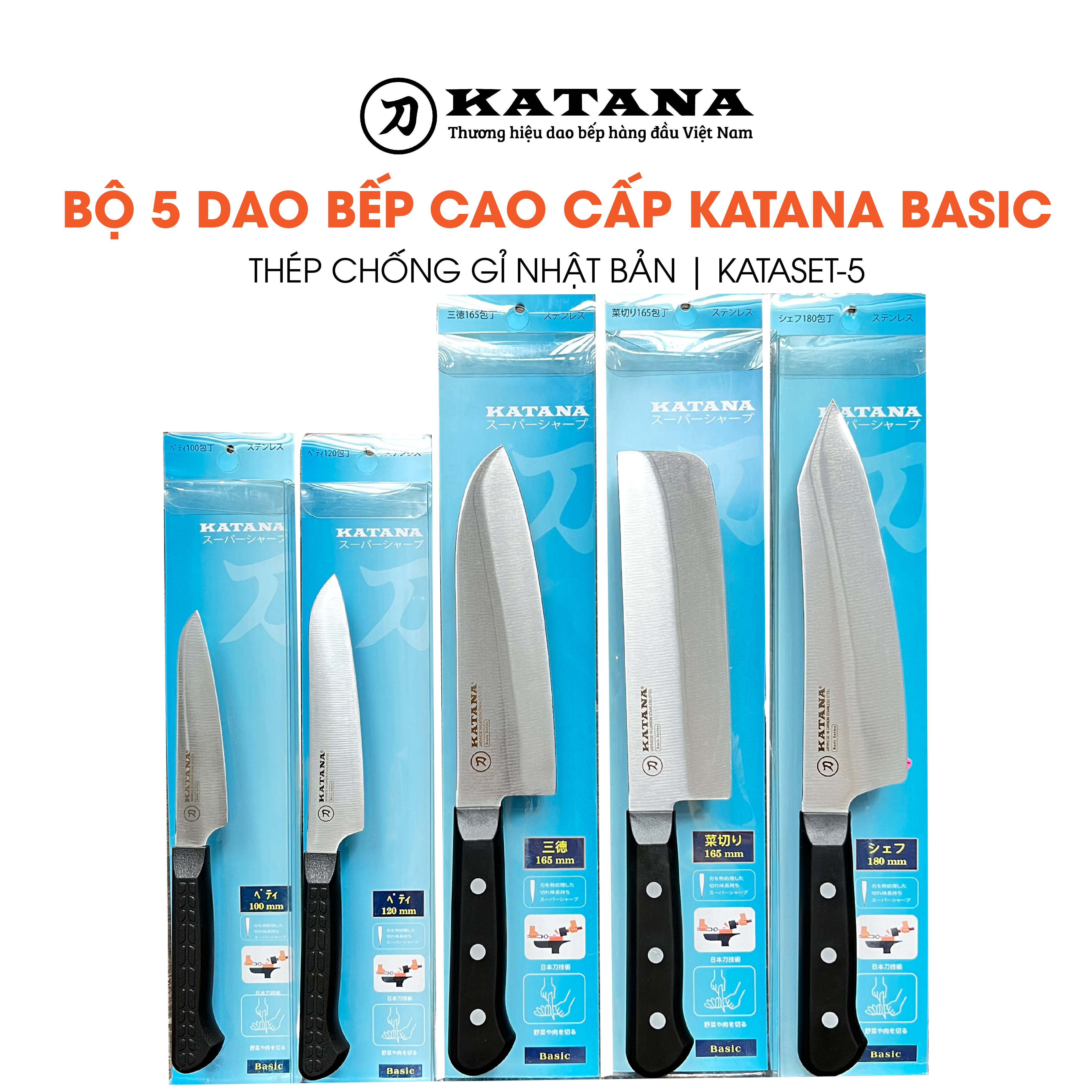 Dao bếp cao cấp KATANA Basic Petty - Dao gọt hoa quả KATA405 (100mm)