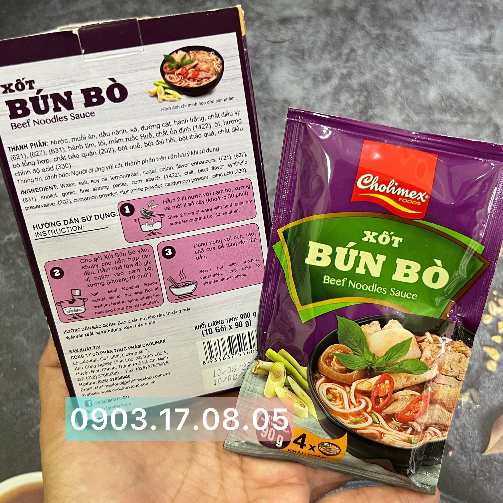Xốt bún bò Cholimex (gói 90gr/4 khẩu phần)